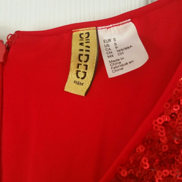 Beautiful red sparkling bodysuit size Small H&M - Picture 6 of 6